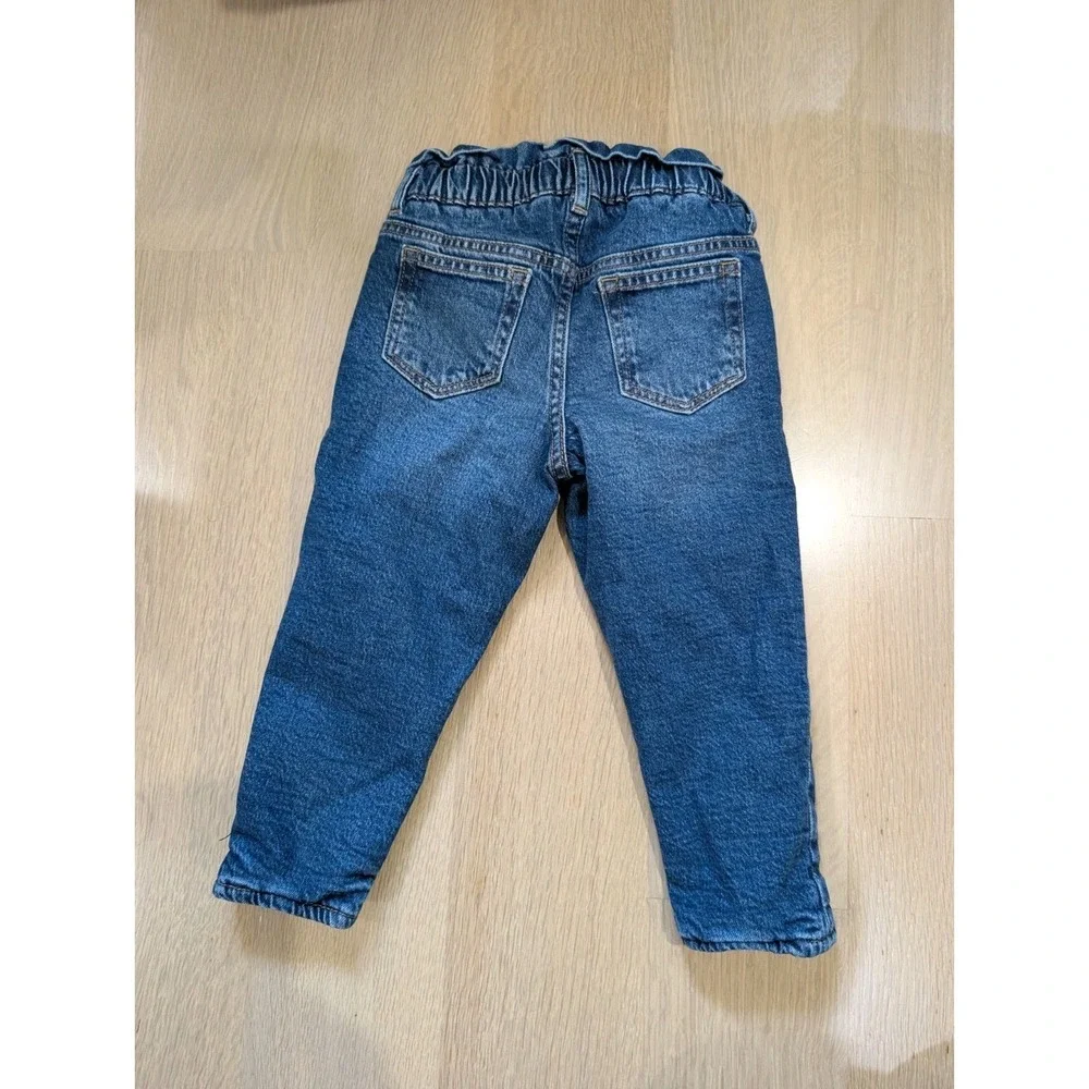3T Baby Gap 3pc Lot BUNDLE Mom Jeans Fleece Ribbed Striped Top, H&M‎ Black Top